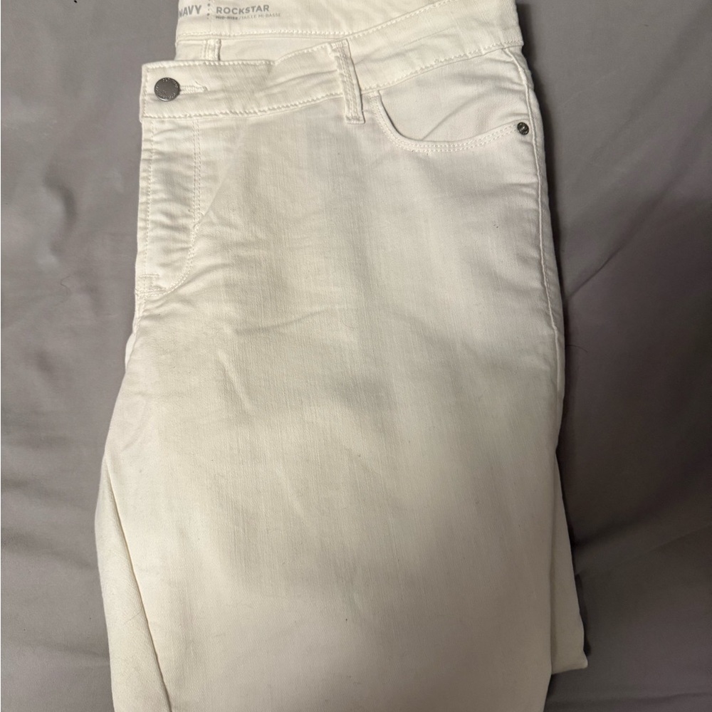 Old Navy Cream Rockstar Jeans